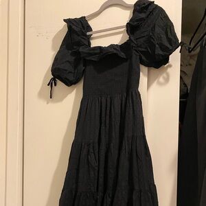 Hill House Corinne Dress Black Swiss Dot